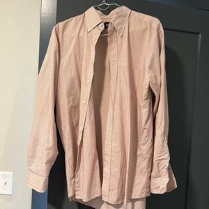 Men’s light red Lands End button up